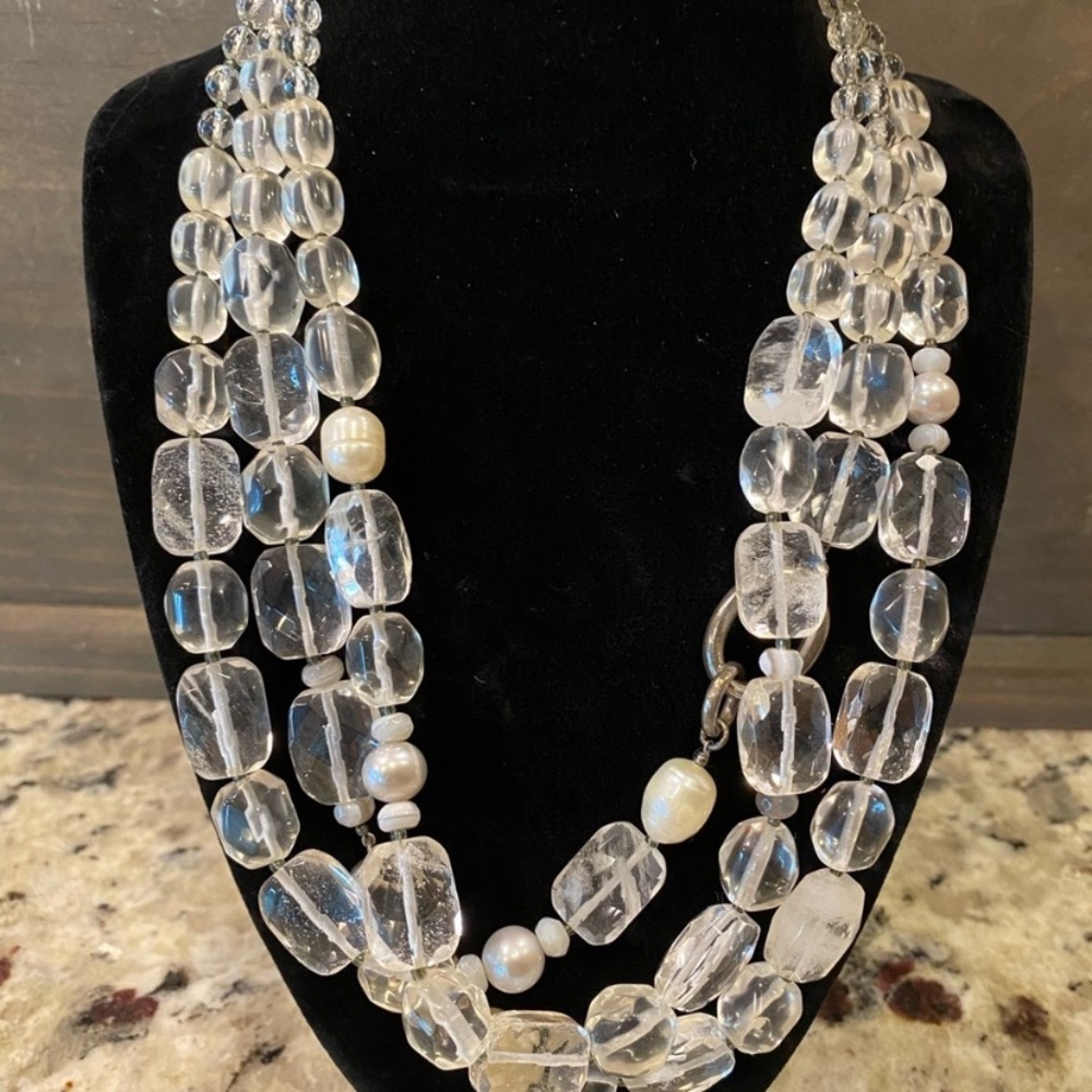 Silpada White Crystal Multi-Strand Necklace